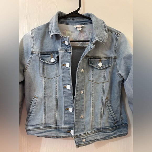 Girls Cat & Jack Light Blue Jean Jacket Size Large 10/12 - Picture 3 of 5